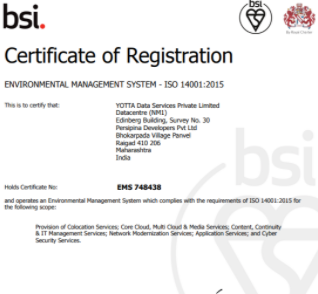 Certificate: ISO 14001 : 2015