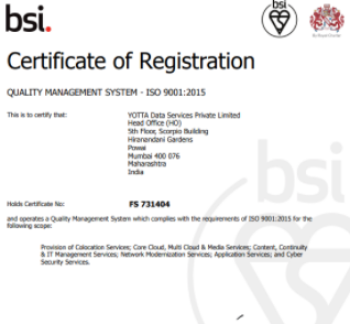 Certificate: ISO 9001 : 2015