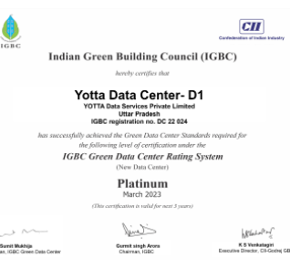 Certificate: Yotta data center