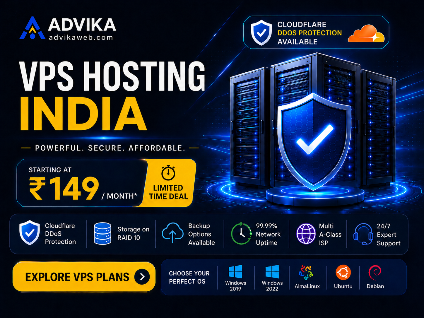 Advika VPS Hosting India - Starting at ₹149 per month